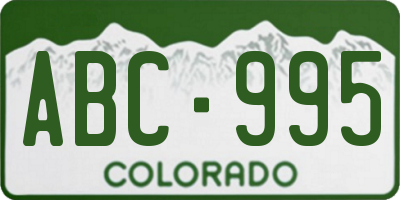 CO license plate ABC995