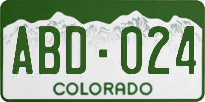 CO license plate ABD024