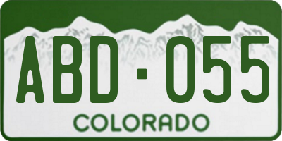 CO license plate ABD055