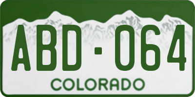 CO license plate ABD064
