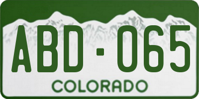 CO license plate ABD065