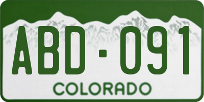 CO license plate ABD091