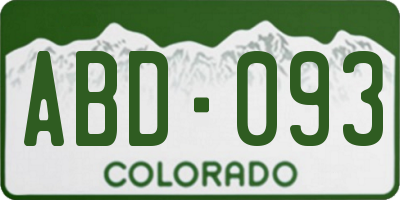 CO license plate ABD093