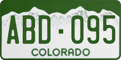 CO license plate ABD095