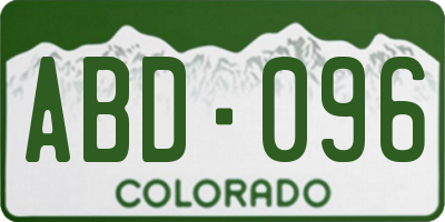 CO license plate ABD096