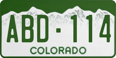 CO license plate ABD114
