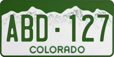 CO license plate ABD127