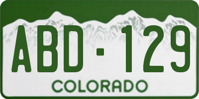 CO license plate ABD129