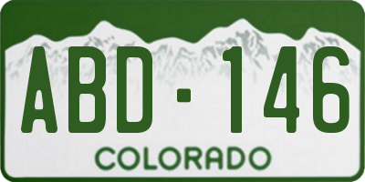 CO license plate ABD146