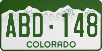CO license plate ABD148