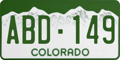 CO license plate ABD149
