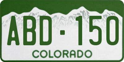 CO license plate ABD150