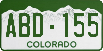 CO license plate ABD155