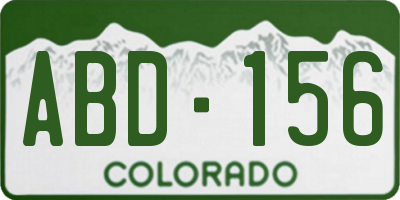 CO license plate ABD156