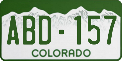 CO license plate ABD157