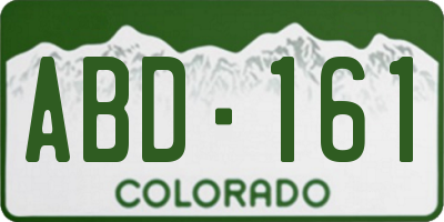 CO license plate ABD161