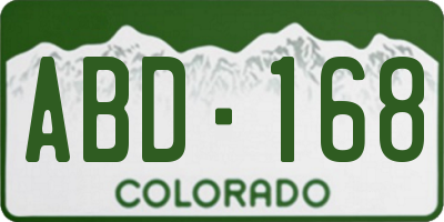 CO license plate ABD168