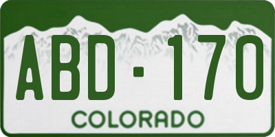 CO license plate ABD170