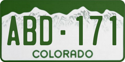 CO license plate ABD171