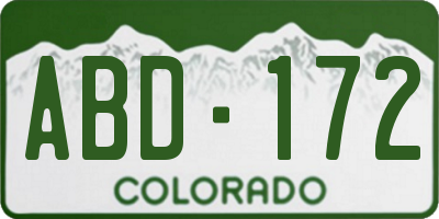 CO license plate ABD172