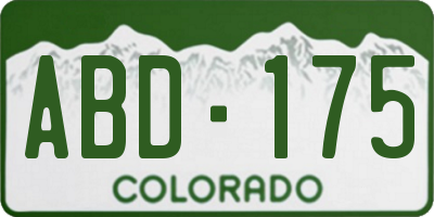 CO license plate ABD175