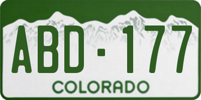 CO license plate ABD177