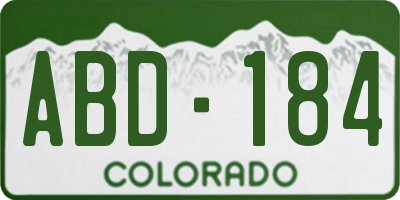 CO license plate ABD184