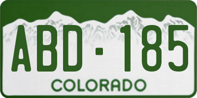 CO license plate ABD185