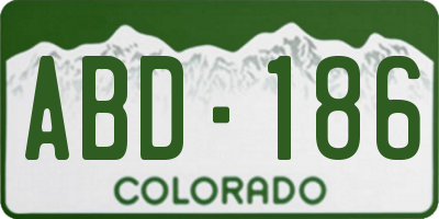 CO license plate ABD186