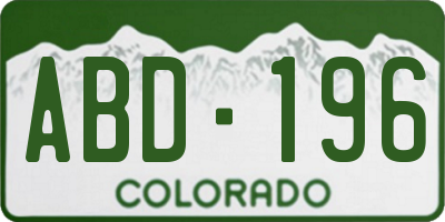CO license plate ABD196
