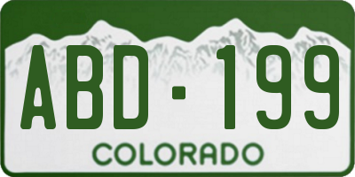 CO license plate ABD199