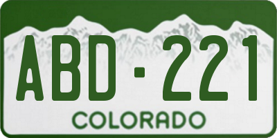 CO license plate ABD221
