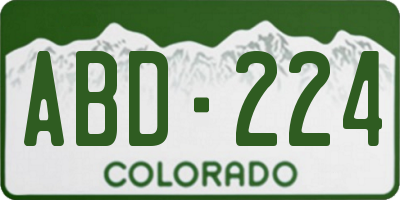 CO license plate ABD224