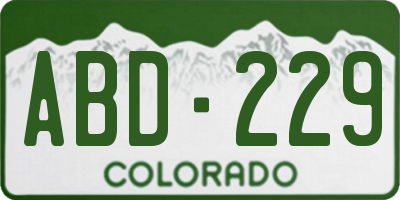 CO license plate ABD229