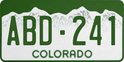 CO license plate ABD241