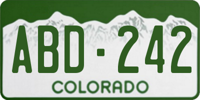 CO license plate ABD242