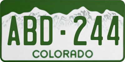 CO license plate ABD244