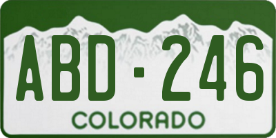 CO license plate ABD246
