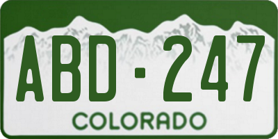 CO license plate ABD247