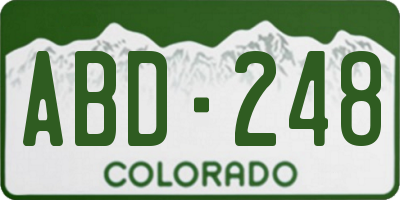 CO license plate ABD248