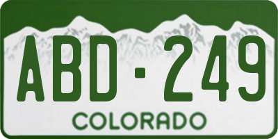 CO license plate ABD249