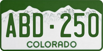 CO license plate ABD250