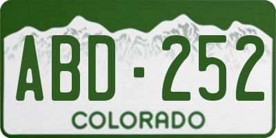 CO license plate ABD252