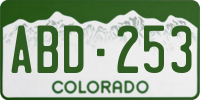 CO license plate ABD253