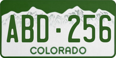 CO license plate ABD256