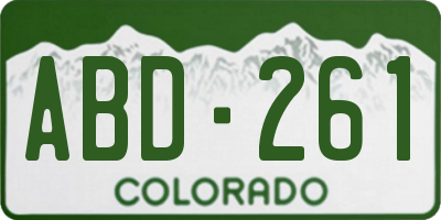 CO license plate ABD261