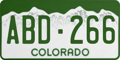 CO license plate ABD266
