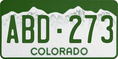 CO license plate ABD273