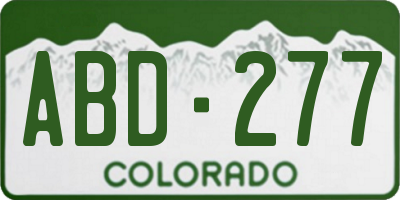 CO license plate ABD277