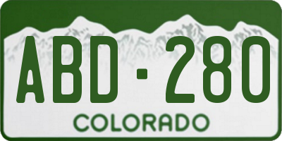 CO license plate ABD280